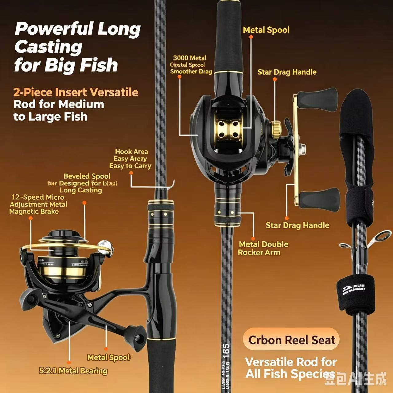 طقم صيد من ألياف الكربون مع بك - مراجعة Fishing Rod Carbon Fiber وسعره