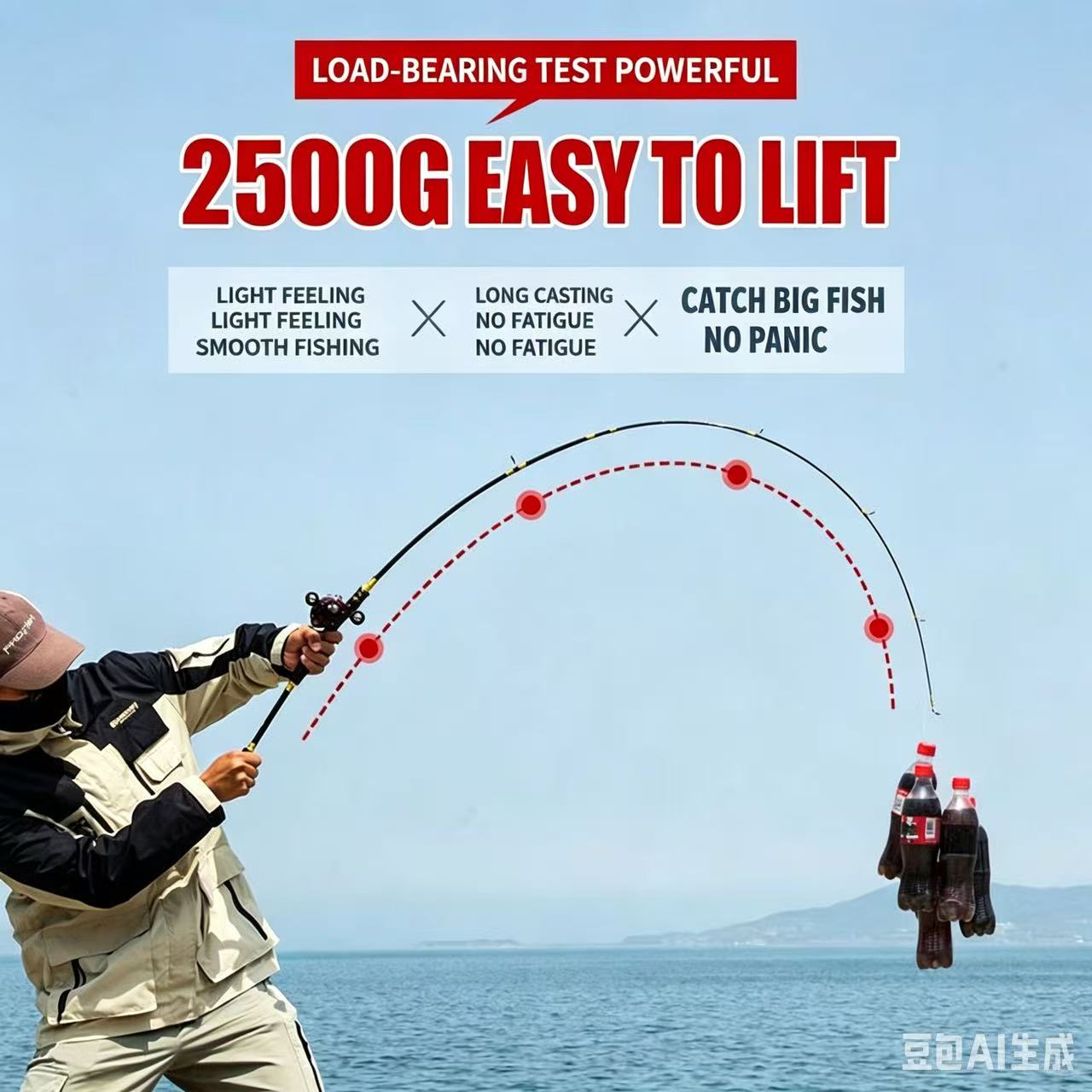 طقم صيد من ألياف الكربون M Pow - مراجعة Fishing Rod Carbon Fiber وسعره