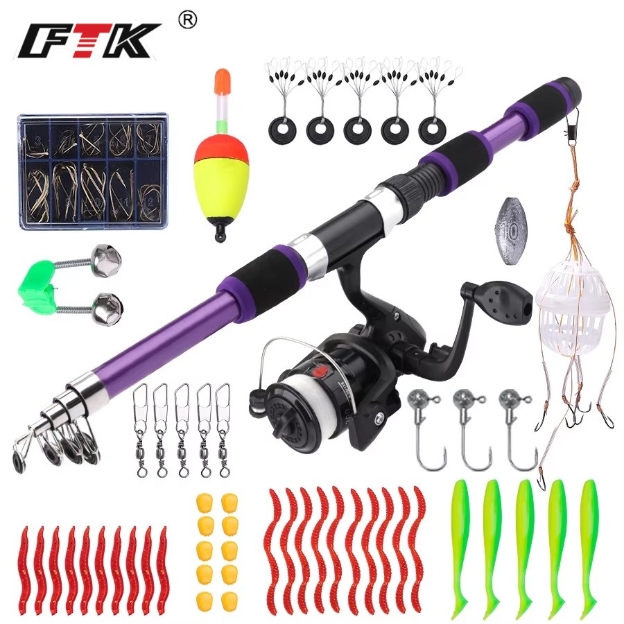FTK 1.8M المحمولة الغزل الصيد  - مراجعة Fishing Rod Spinning وسعره